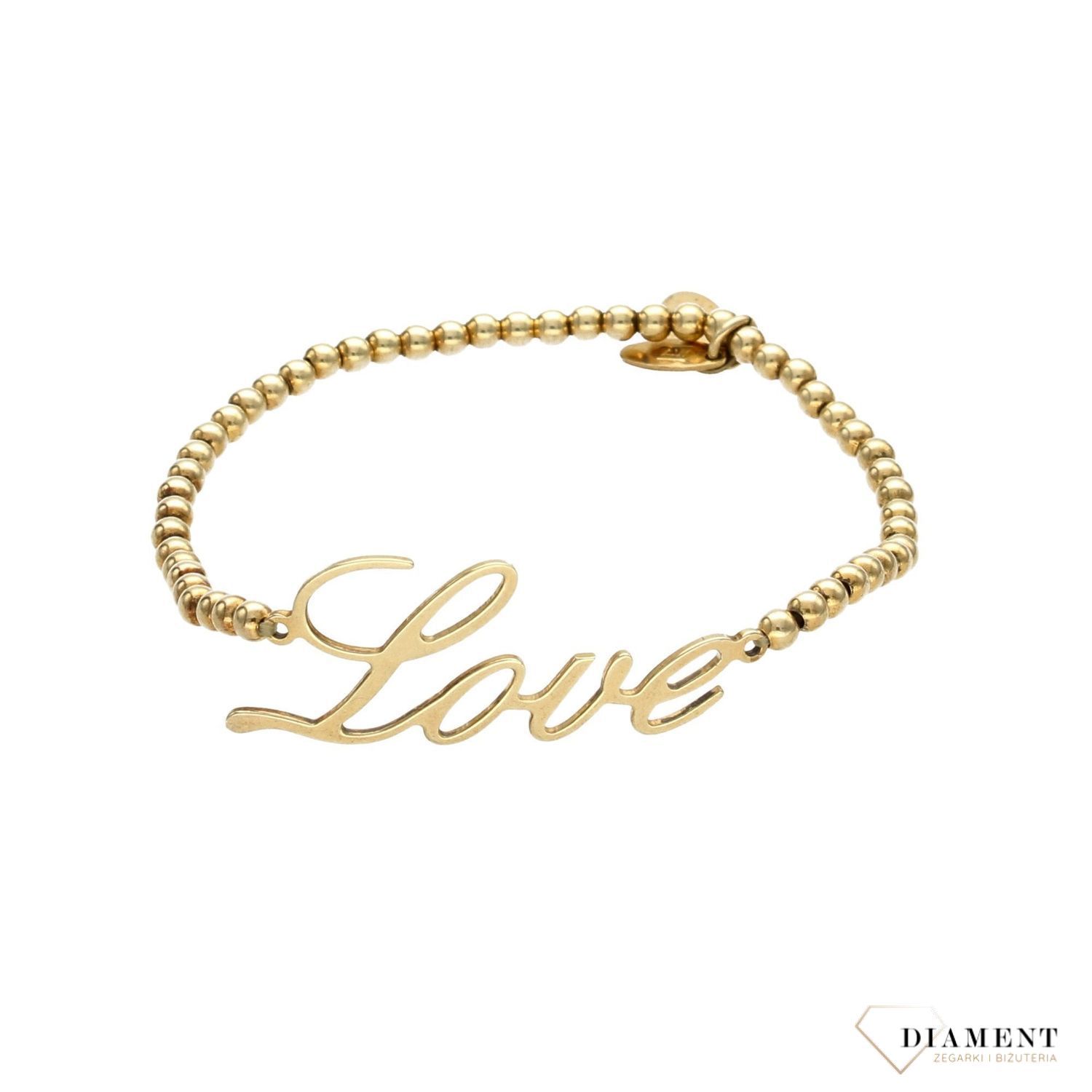 Bransoleta srebrna kuleczki pozł. napisz LOVE Dall'Acqua B RM BR10159 052w.jpg